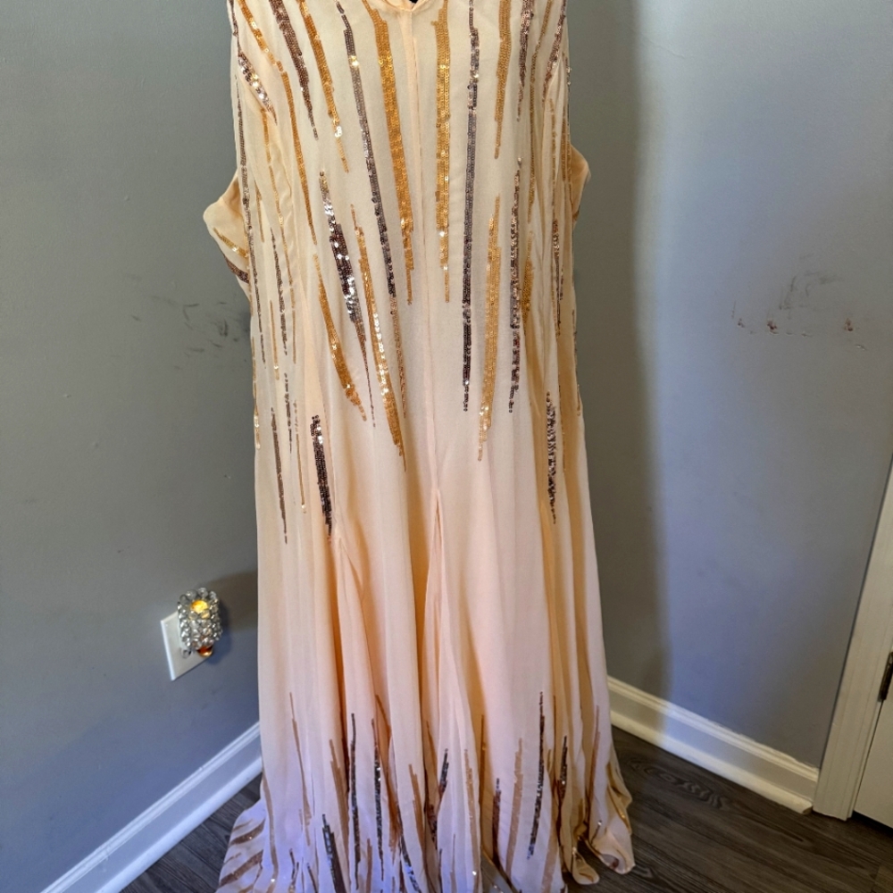 Rose Gold Plus Size Evening Gown
